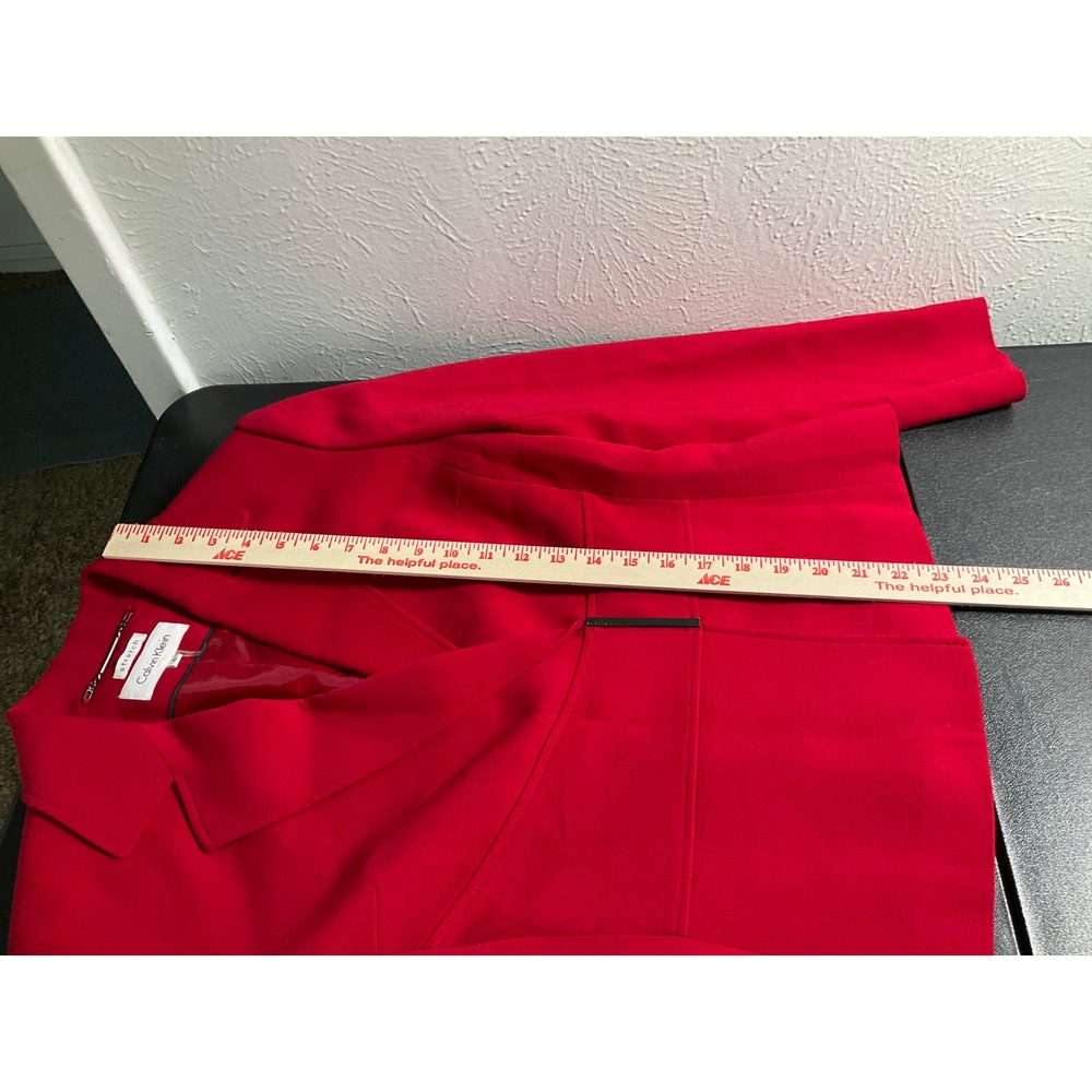 Calvin Klein Red Stretch‎ Blazer Jacket Women's Size 6 Career Office - Picture 15 of 16